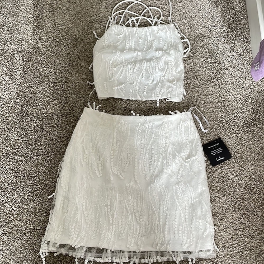 Lulu’s Fringe Two Piece Lace Up Set